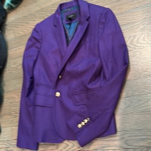 J crew purple blazer gold buttons EUC